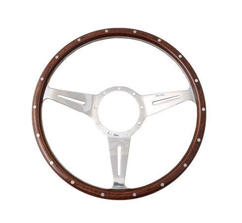 Steering Wheel 14" Wood Dished with Slots - MK314DS - Moto-Lita